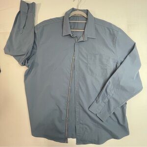 Men's Blue Casual Button Down Shirt Casual, Business, Formal